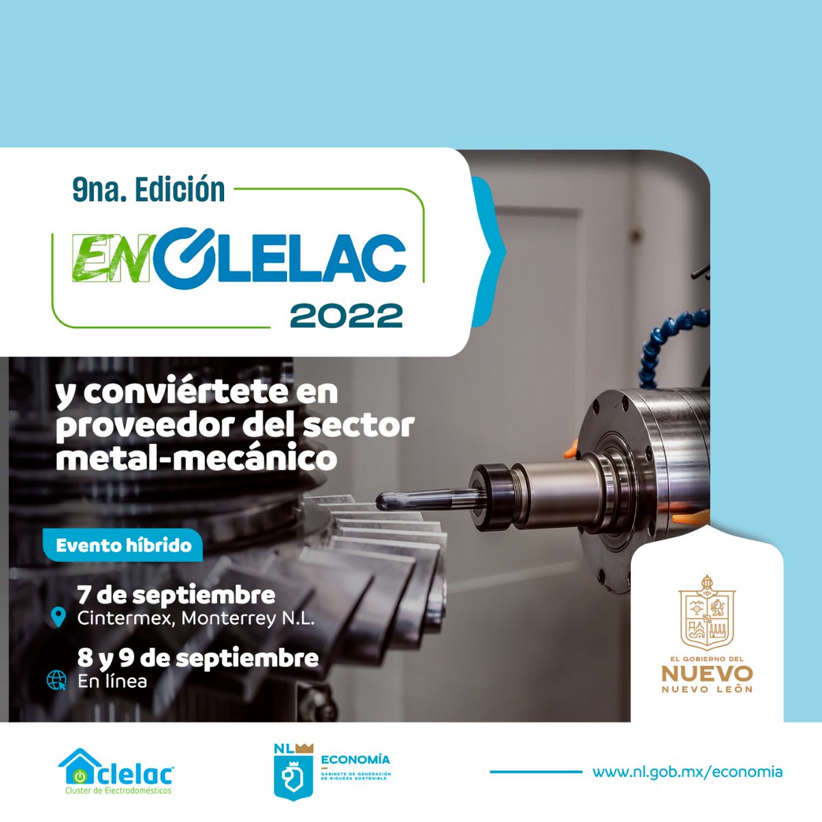 Economia_NL's tweet photo. Si tu empresa se dedica al procesamiento de productos metal mecánicos, de empaques o eléctricos, asiste a #Enclelac 2022 y conviértete en proveedor.
Para registrarte escribe a: cadenasproductivas@nuevoleon.gob.mx https://t.co/lfLVBOvvoP