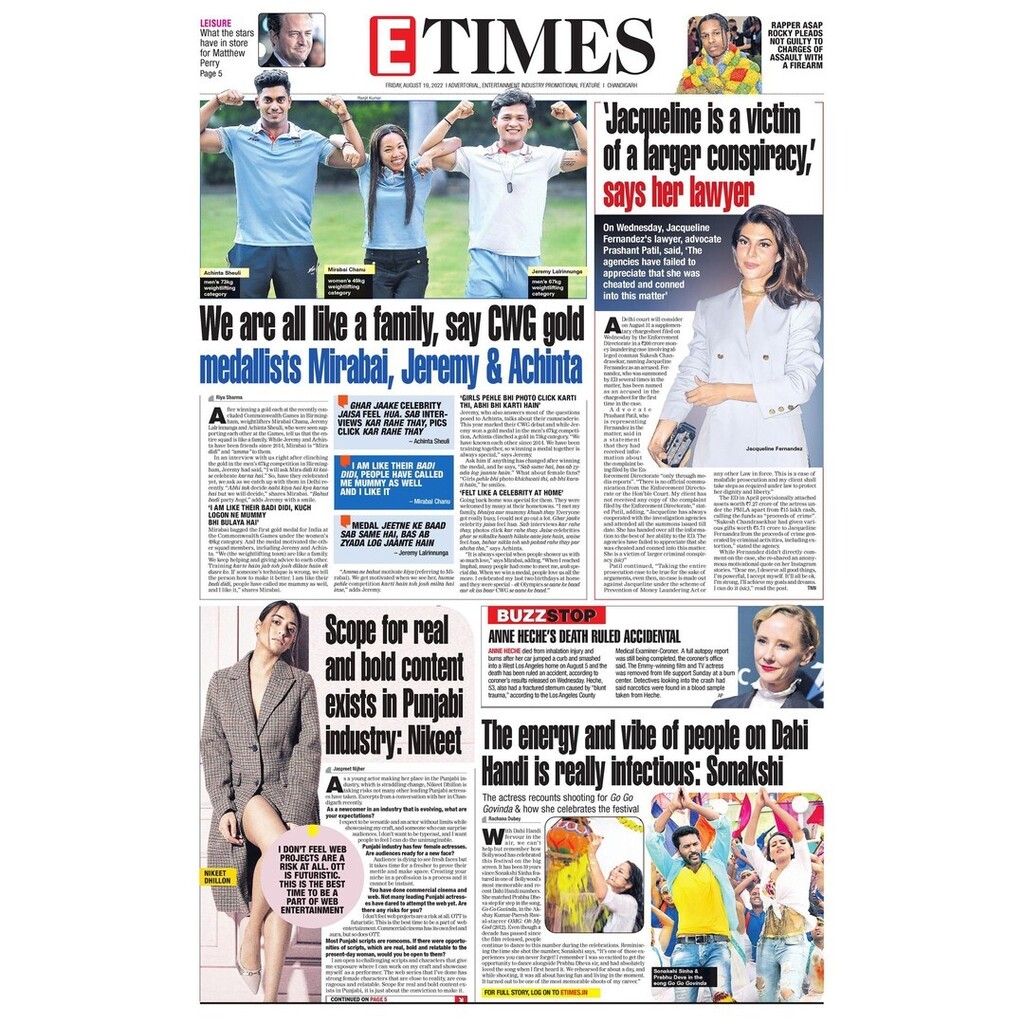 Are you missing ETimes' print edition? Log on to epaper.timesofindia.com to read....
#matthewperry #rappera$ap #achintasheuli #mirabaichanu #jeremy #jacquelinefernandez #conspiracy #delhicourt #nikeetdhillon #anneheche #sonakshisinha #prabhudeva @gogovin… instagr.am/p/ChbKMoxthHW/