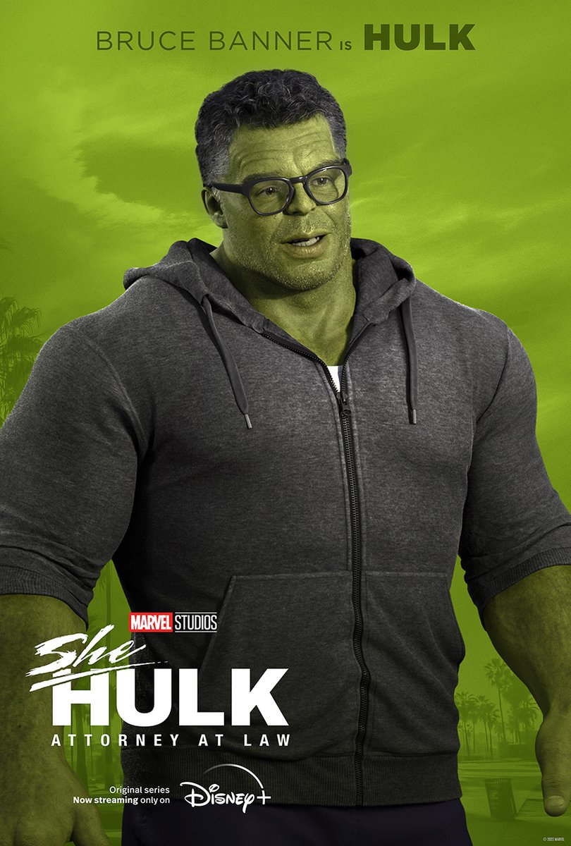 MarvelStudios's tweet photo. Smart Hulk. He didn't come up with the name.
The series premiere of Marvel Studios' #SheHulk: Attorney at Law is now streaming on @DisneyPlus. https://t.co/L2jkED0wPt