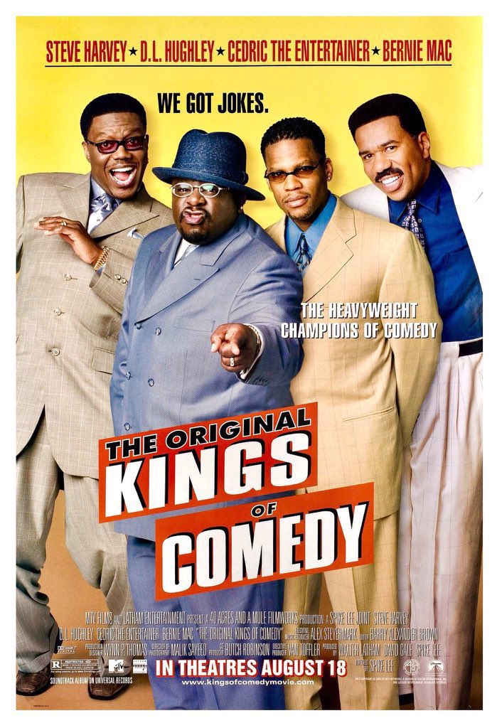 🎬MOVIE HISTORY: 22 years ago today, August 18, 2000, ‘The Original Kings of Comedy’ opened in theaters! #BernieMac @IAmSteveHarvey #CedricTheEntertainer #DLHughley #SpikeLee