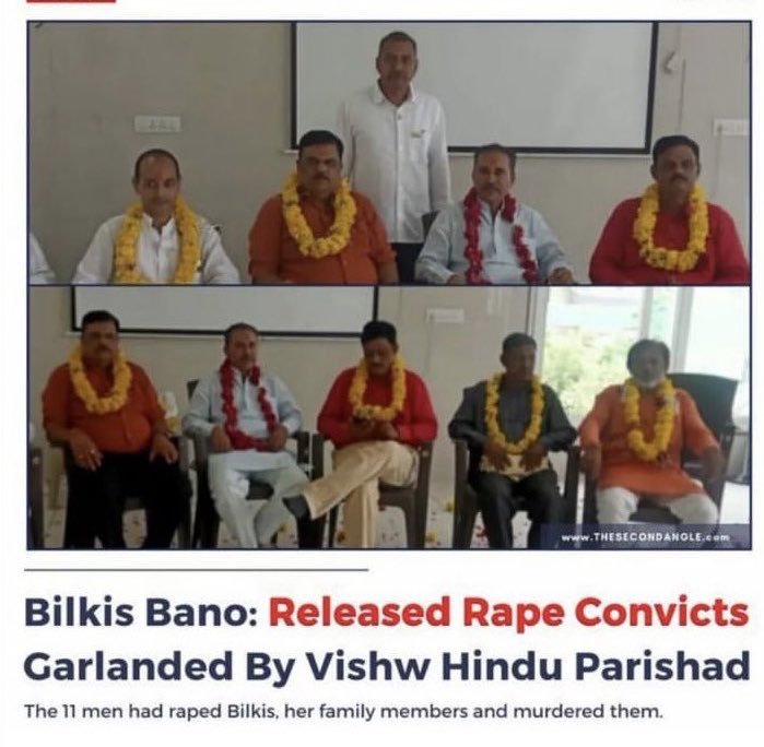 UCYKT123's tweet photo. Now THIS is not justified in any way, once Brahmin haseen rapists it's courts verdicts not accepted,we want justice for Bilkis Bano, country is suffering from Lake of administration . We hate #Godimedia
#BilkisBano https://t.co/YMoWD86Lkb