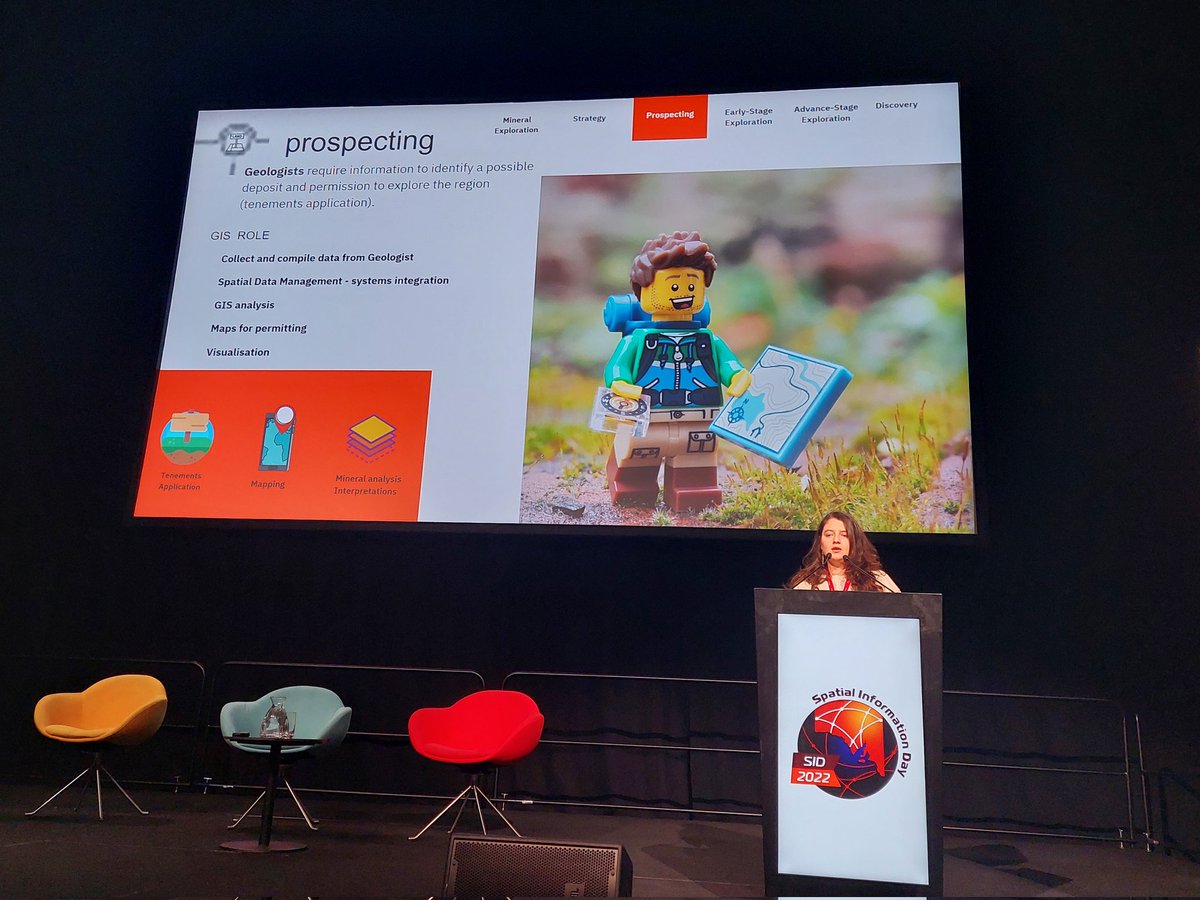 SpatialGirl's tweet photo. Ana Villa's presentation on GIS for mineral exploration really highlights the importance of geospatial at all stages of a project!

#SpatialInformationDay #SID22 #SSSI #womenintech #womeningis #womeningeospatial https://t.co/S1qQngFNTW