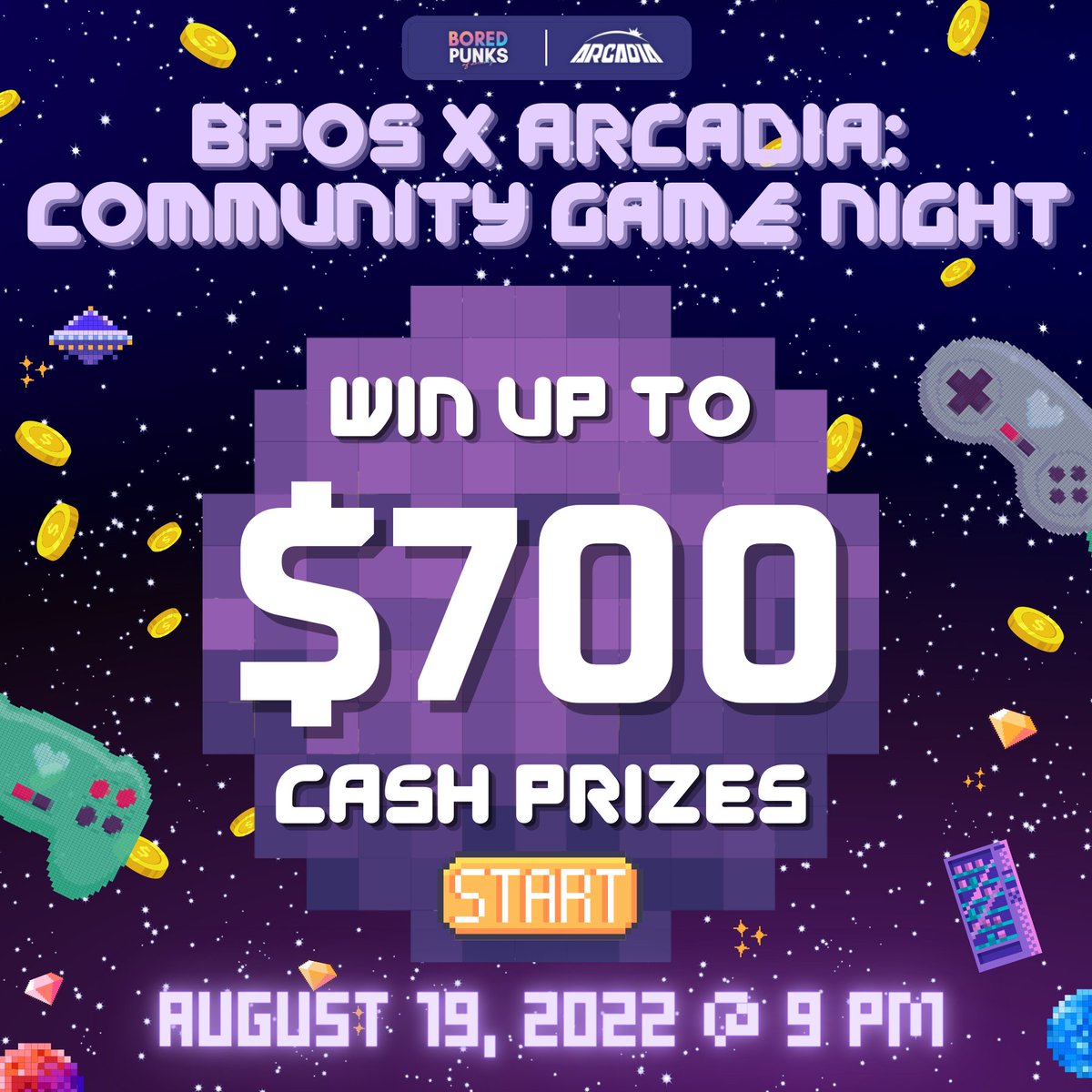 A fun night of gaming awaits, with cash prizes up to $700 from BPOS x ARCADIA GAME NIGHT! Make sure to be with us today at 9PM. 🎮

#BPOSxARCADIA