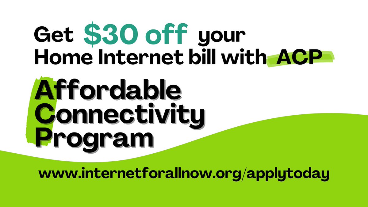 There are multiple ways you can qualify for the #ACPBenefit.  For example a household of 4 with an income under $53K, #pellGrant recipients, #NSLP participants, and #WIC.  Check eligibility qualifications and find how you can apply at internetforallnow.org/hinternetforal…