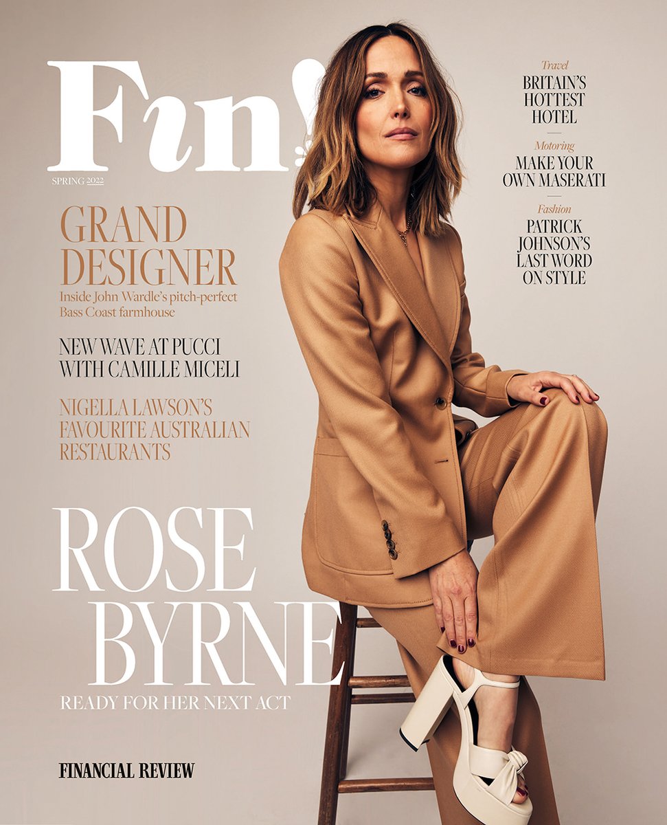 Out today inside the @FinancialReview ... the spring issue of Fin Magazine 🌼 Rose Byrne talks about her new starring role – as a film producer. And @Nigella_Lawson reveals her favourite eateries (and top menu picks) in Australia. afr.com/fin-magazine?&…