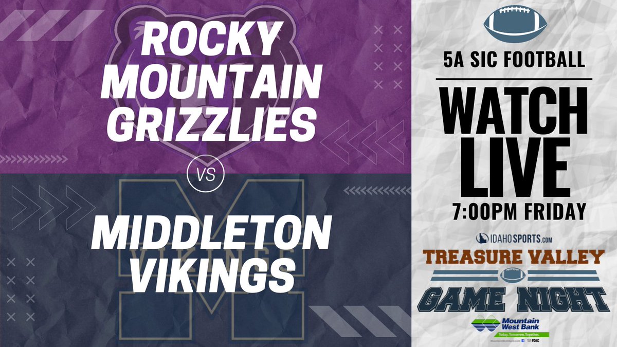 Rocky Mountain travels to Middleton to open Treasure Valley Game Night.  Catch every snap right here on IdahoSports.com! <a href="/gorockyfootball/">Rocky Football</a> <a href="/mrbigvike/">Mr Big Vike</a> #IDPreps