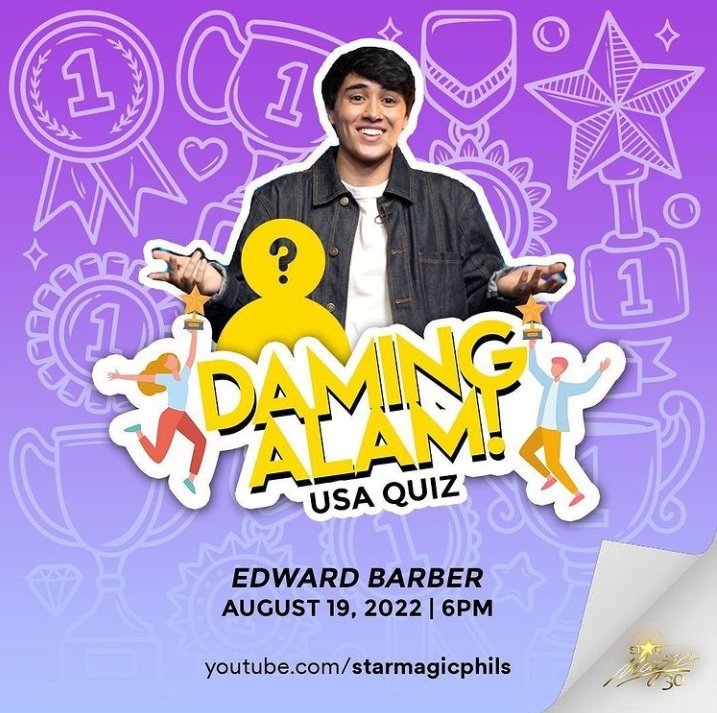 rimenere24's tweet photo. Watch #DamingAlam : USA Quiz-Edition tonight at 6PM on Star Magic's Youtube Channel
Filipino-British @Barber_Edward_ puts his knowledge about America to the test! Who will he call for help?
LINK:https://t.co/TERl2o7w9T
#EdwardBarber https://t.co/pDFbe1Ozi6