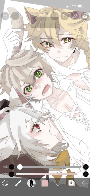 ショタ達の獣耳描くのは楽しいですな 