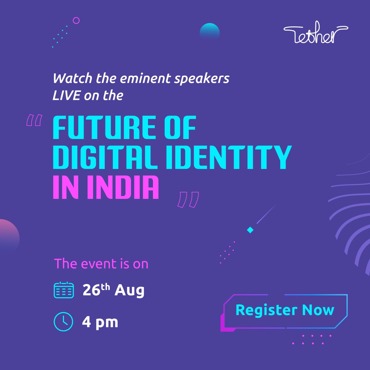 TetherCommunity's tweet photo. Watch eminent speakers share their expertise on everything you need to know about the role of digital identity solutions, their use cases, and their impact on today’s data-driven world.

Register Now at https://t.co/I5VLVUFmwR

#DigitalIdentity #India #Biometrics #TetherCommunity https://t.co/vDdokotatY