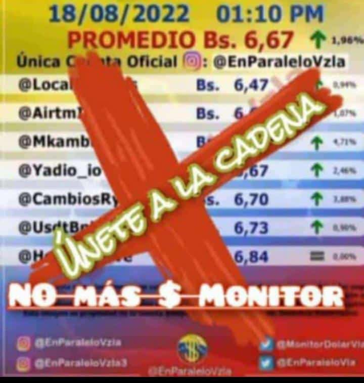 EdixonCasares's tweet photo. #NoMasMonitorDolar Únete a la cadena. #MonitorDolarNo https://t.co/1BEnjWBOt4