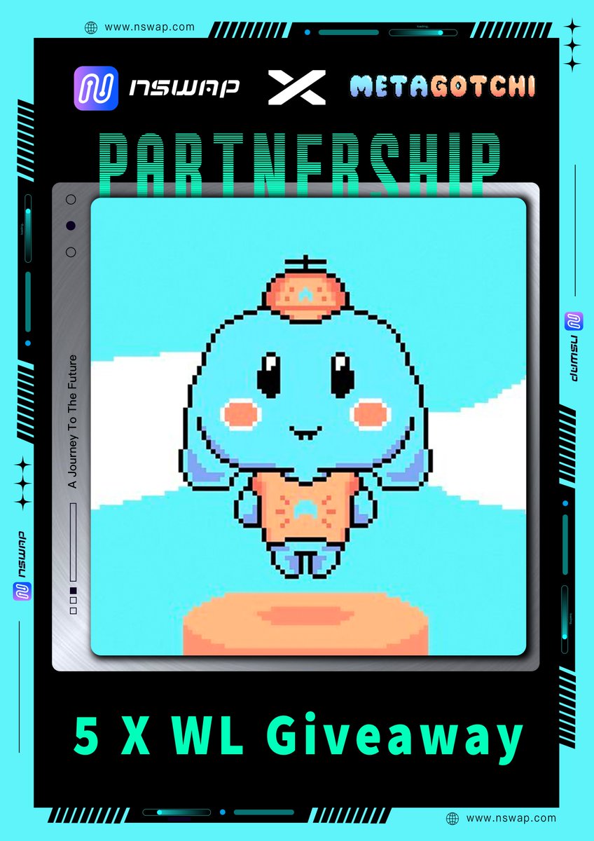 🔥Nswap X Metagotchi #Giveaway🔥

🎁5 #WL Spots

👇To Enter
✅Follow <a href="/Nswapcom/">Nswap.HK 🇭🇰</a> &amp; <a href="/MetagotchiNFTs/">Metagotchi</a>
✅Like &amp; RT &amp; Tag 2 frens
✅Cuteness overload 

⏳24 hrs

More wl opportunities in DC: discord.gg/nswap

#NFTGiveaway #WhitelistGiveaway
