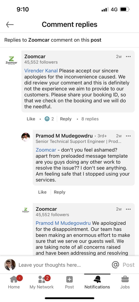 VirenMessi's tweet photo. @Zoomcar_India i find it amusing that your marketing/Soc Med team is very active but cannot respond to escalations. Your promises are only false promises and all you are bothered about is money and not customer retention. Take a look at screenshots for eg.(1/2) https://t.co/0C6YWDpbGL