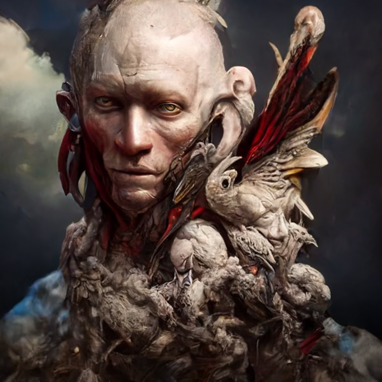 YoCircuitt's tweet photo. Birdman creature design. Disco diffusion v5.6.
Portrait generator 1.5. #AI #discodiffusion #portraitgenerator #midjourney #dalle #creaturedesign https://t.co/06gTtaeXNG