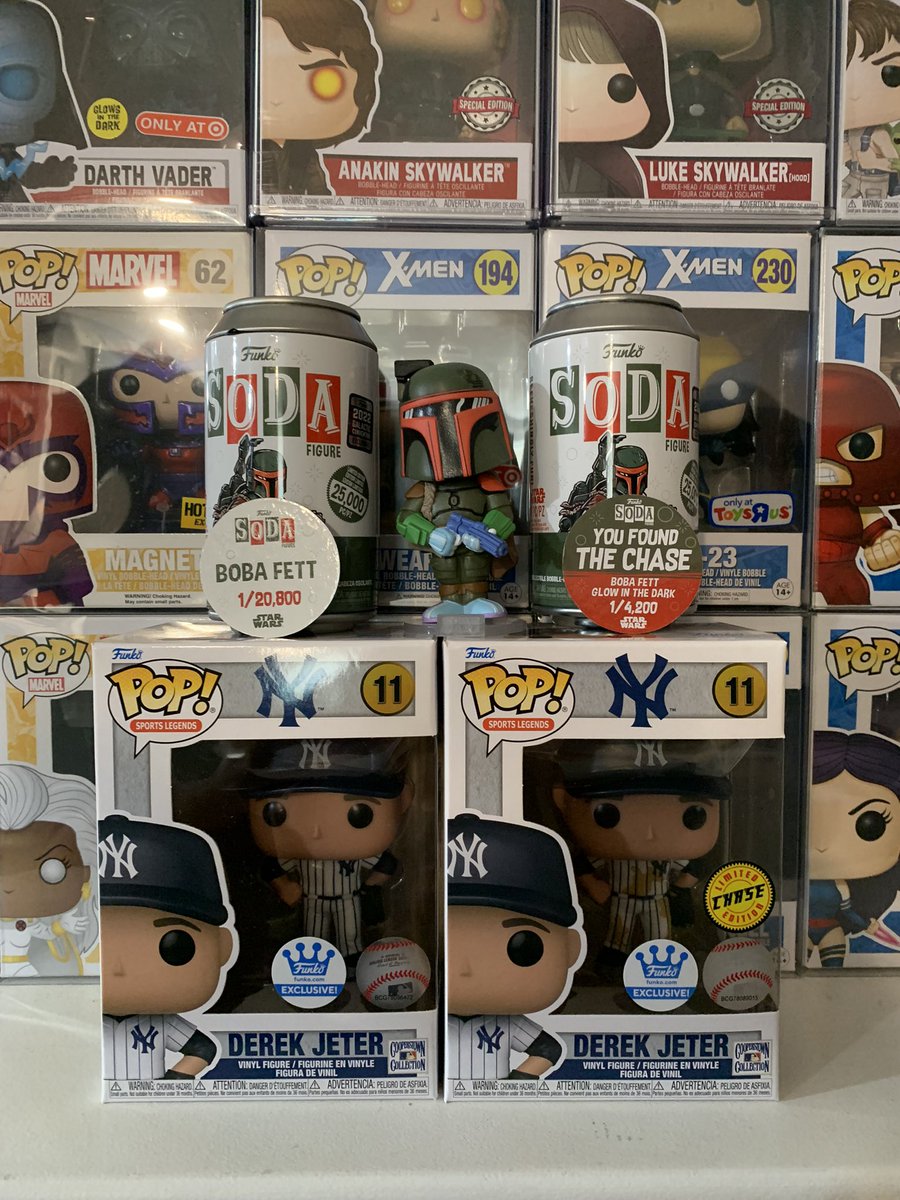 diezel_x's tweet photo. Not one but two perfect pulls! As a lifetime Yankees fan I could not wait to get this Jeter pop. Then to top it off I got the Boba celebration soda chase too!!! Thank you @originalfunko #winwin #yankees #jeter #bobafett #chase #perfectpull #letsgoyankees https://t.co/XV5DbZ4o0y