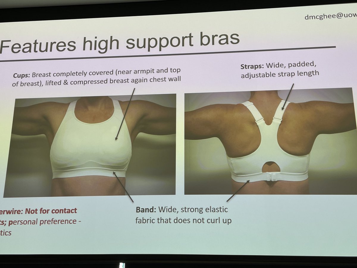 clareMINAHAN's tweet image. “Respect the mass” Dr Deirdre McGee gives some practical advice on bra fitting in female athletes. #WISC22