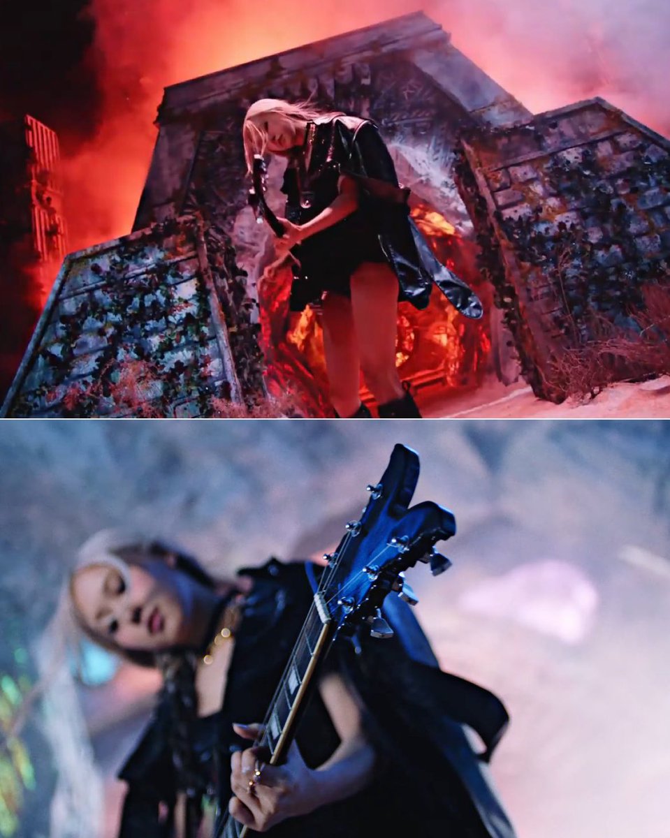 PopCrave's tweet photo. #BLACKPINK’s #ROSÉ playing the guitar in the music video for #PINKVENOM. https://t.co/EyW7EmEIJa