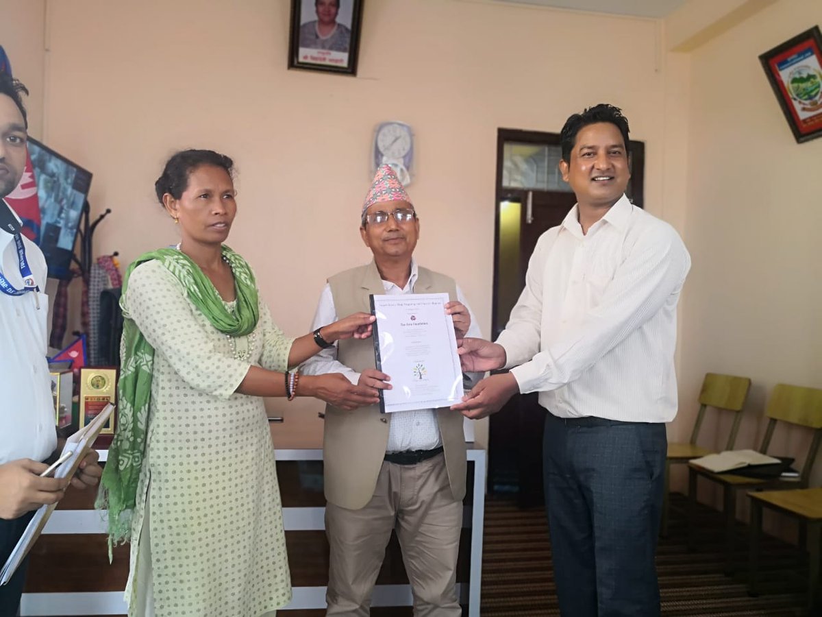 Clean up Nepal (@nepalclean) on Twitter photo Nepal Waste Map Mapping and Survey Report: Pictures showcase project sharing and handing over report by Mr. Rabindra Lamichhane, Program Manager of CUNP to the mayor Tika Ram Khadka and Deputy Mayor Syani Chaudhary of Tulsipur Sub-Metropolitan City. <a href="/D4D_Nepal/">Data for Development in Nepal</a> <a href="/Asia_Foundation/">The Asia Foundation</a> Nepal Waste Map Mapping and Survey Report: Pictures showcase project sharing and handing over report by Mr. Rabindra Lamichhane, Program Manager of CUNP to the mayor Tika Ram Khadka and Deputy Mayor Syani Chaudhary of Tulsipur Sub-Metropolitan City. <a href="/D4D_Nepal/">Data for Development in Nepal</a> <a href="/Asia_Foundation/">The Asia Foundation</a>