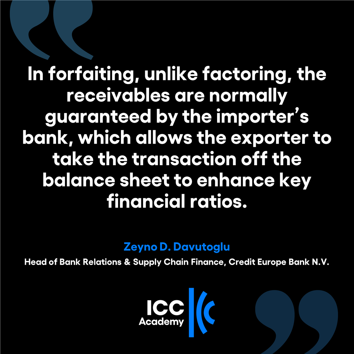 If you'd like to learn more about forfaiting and how it differs from other methods of #supplychainfinance, our introductory guide is for you. It includes examples of transactions, so you can easily see the impact it has on an international transaction. icc.academy/forfaiting-gui…