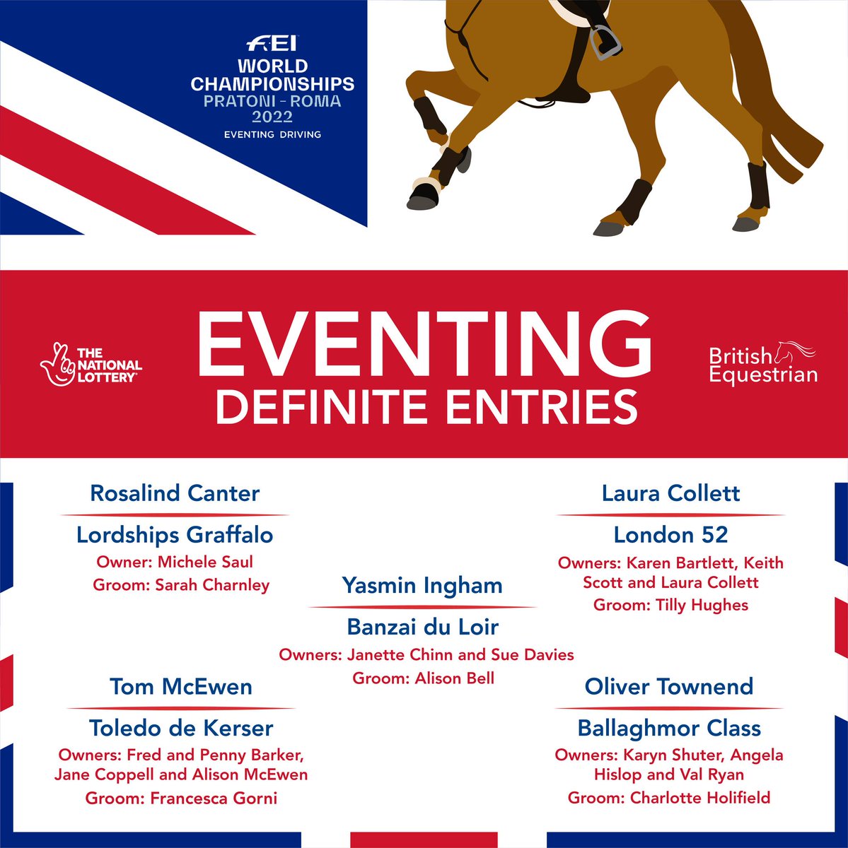 Many congratulations to the team heading out to WEG