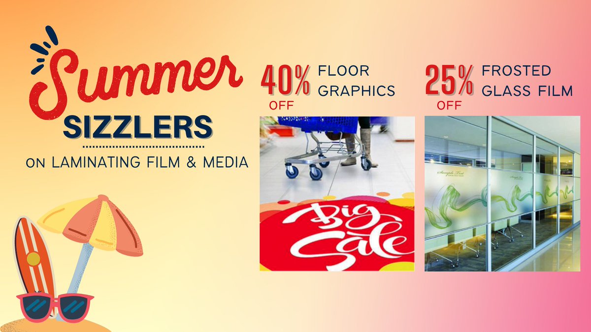 Summer Sizzlers on Laminating Film &amp; Media
Print Surface Technology for Smart Floor &amp; Glass Graphics
Shop discounts on Hot Encapsulate films, PVC-Free vinyl, Frosted Glass window film and more here:
hubs.li/Q01ks50G0
#Floorgraphics #Laminatingfilms #DBCGroup