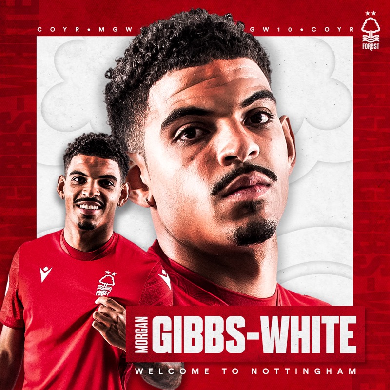 NFFC's tweet photo. Welcome to Nottingham Forest, Morgan Gibbs-White ❤️ 

#MGW10 | #NFFC