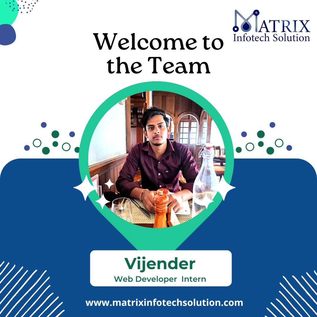 MatrixInfotechs's tweet photo. We are delighted to Welcome Vijender to the met as a Web Developer Intern.
Welcome to the Team, Vijender 

Wishing You all the very best, We look forward to working with you.

#team #webdeveloper #intern #newhiring #teambuilding #welcome #welcometotheteam https://t.co/Ego5e44POX