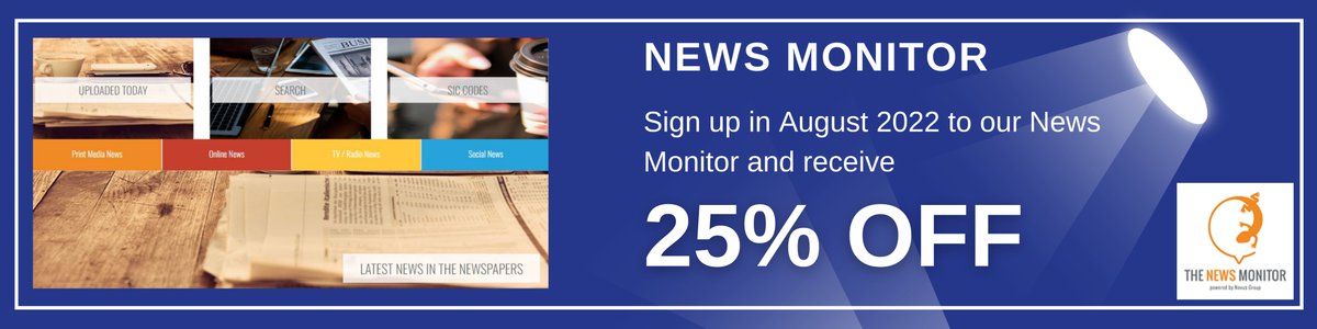 Novus_Group_Ltd's tweet photo. News Monitor Promotion.
Click on the banner for more information on News Monitor and sign up to receive 25% off.
#novusgroup #mediamonitoring #print #newsmonitor https://t.co/sXLCv2zkfm
