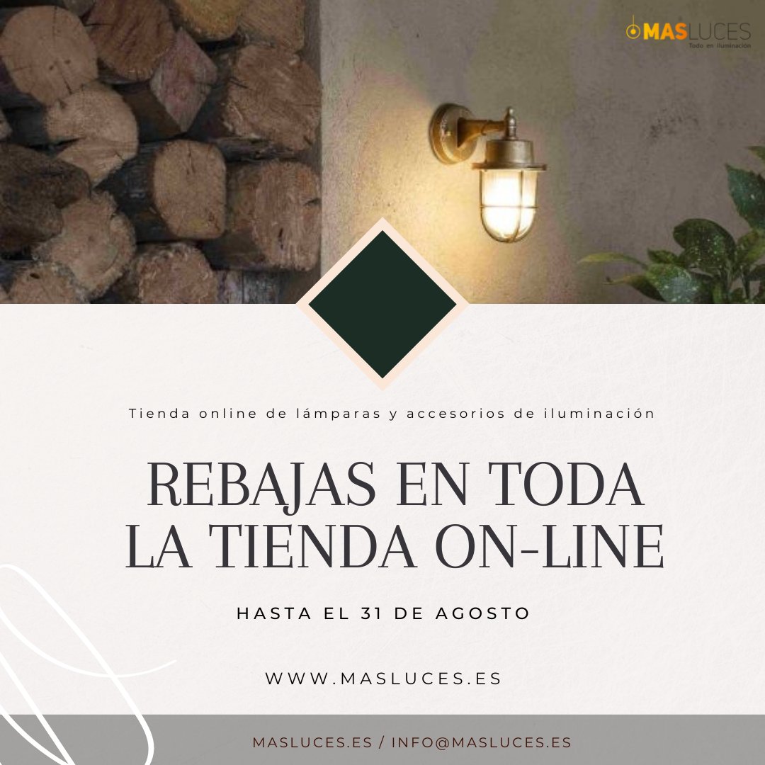 ¡Seguimos con descuentos y promociones increíbles durante todo el mes de agosto!
Solo en nuestra tienda on-line masluces.es

#rebajas #descuentos #decoracion #lamparas  #hogar #decoraciondelhogar