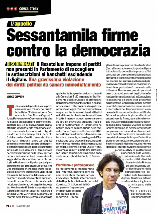 Filomena_Gallo's tweet photo. Su TPI Marco Cappato spiega perché servono le firme e perché la legge elettorale è discriminatoria e ingiusta.

Per firmare https://t.co/mQrGaEVBJ7 https://t.co/ZSzig3ZCI2