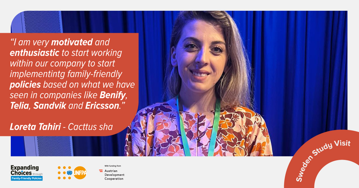 UnfpaKosovo's tweet photo. #ExpandingChoices champion companies from #Kosovo recently met in #Sweden to hear about ideas and experiences of businesses that have created family-friendly workplaces. 
#FamilyPolicies https://t.co/6YsOAdwWH8