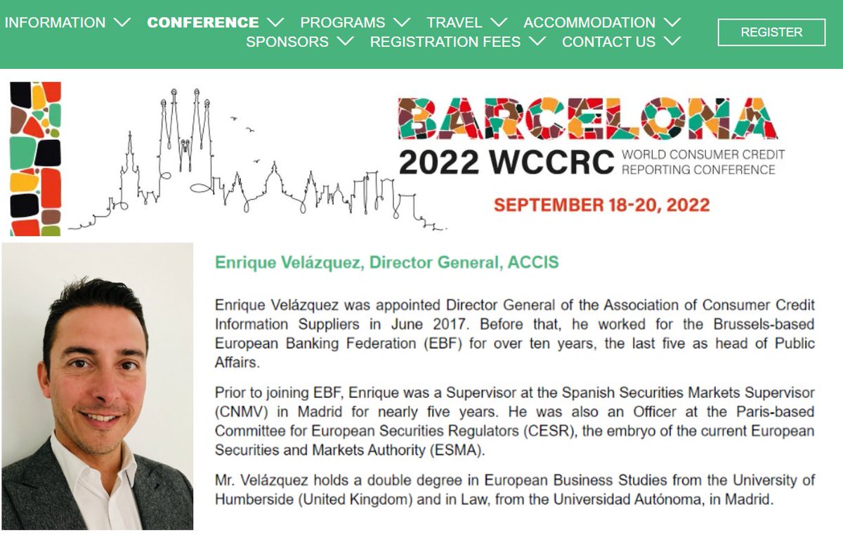 ACCISeu's tweet photo. ๐จโ๐ผ @EVelazquezBXL, Director General of @ACCISeu, will moderate a session on the "Data Dictionary of the Future" at the 2022 #WCCRC in Barcelona.
Get registered here โฌ
https://t.co/1doAMxB5Tn https://t.co/hxy22hNsel