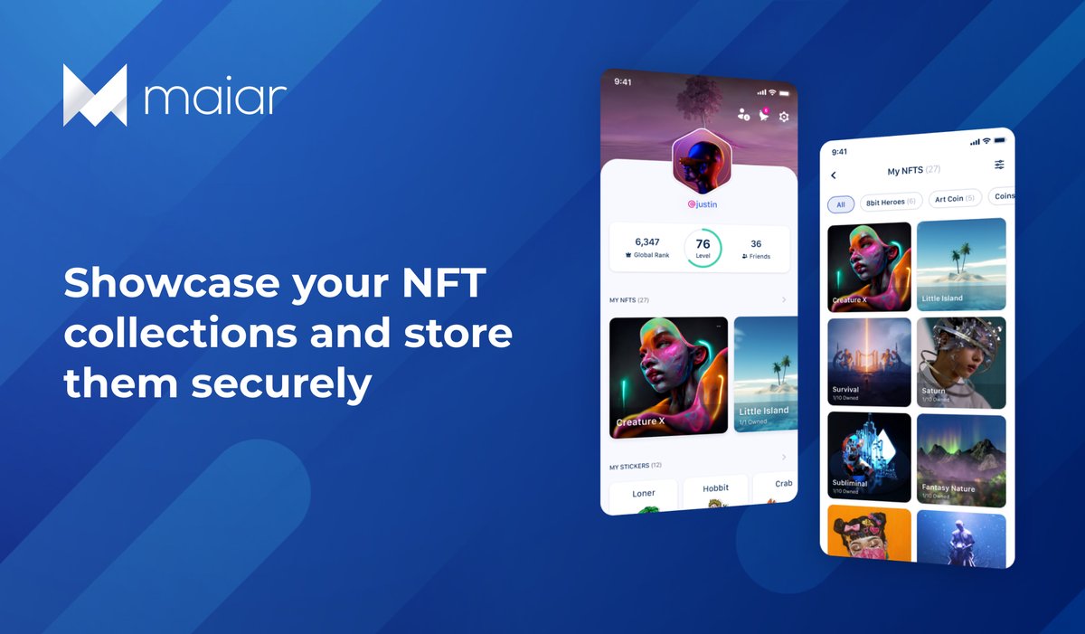 Public or private, your NFT collections are uniquely YOURS.

Store your NFTs securely and display them in all their digital glory.

<a href="/getMaiar/">X Portal</a> and start collecting your favorite digital assets and experiences.