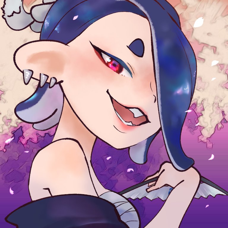 フウカ「#スプラ3前夜祭 グーで参加予定!フウカちゃんカワイイ!#Splatoon3 」|フラミンゴたかせのイラスト