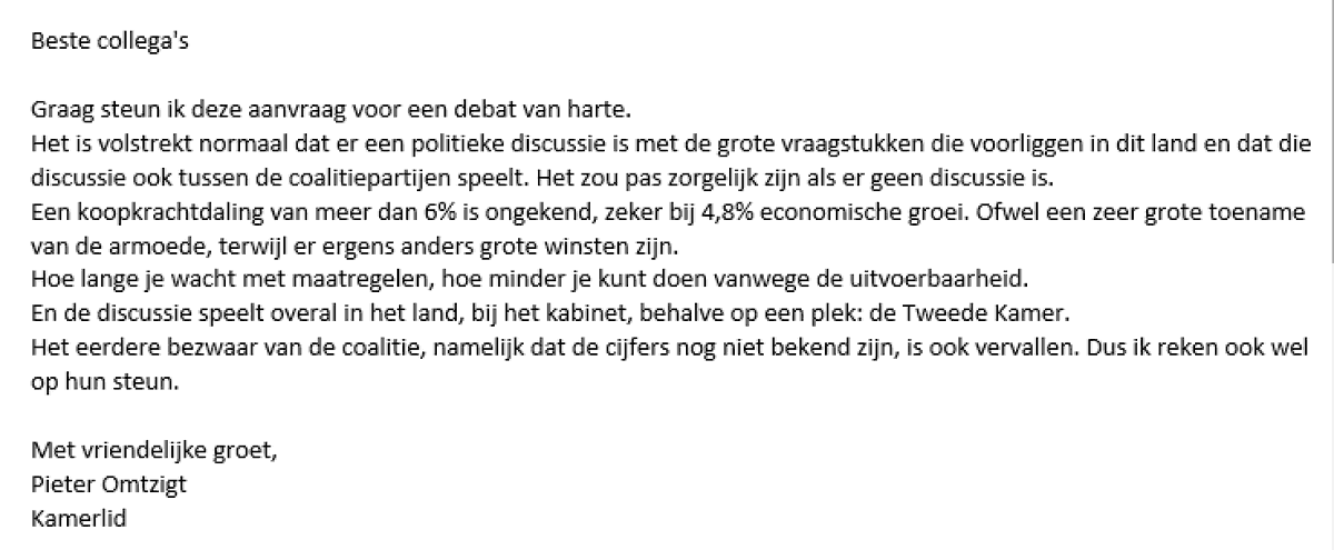 PieterOmtzigt's tweet photo. Steun voor de debat aanvraag van @geertwilderspvv 
De reden licht ik hier toe: https://t.co/D4CJDwIFr8