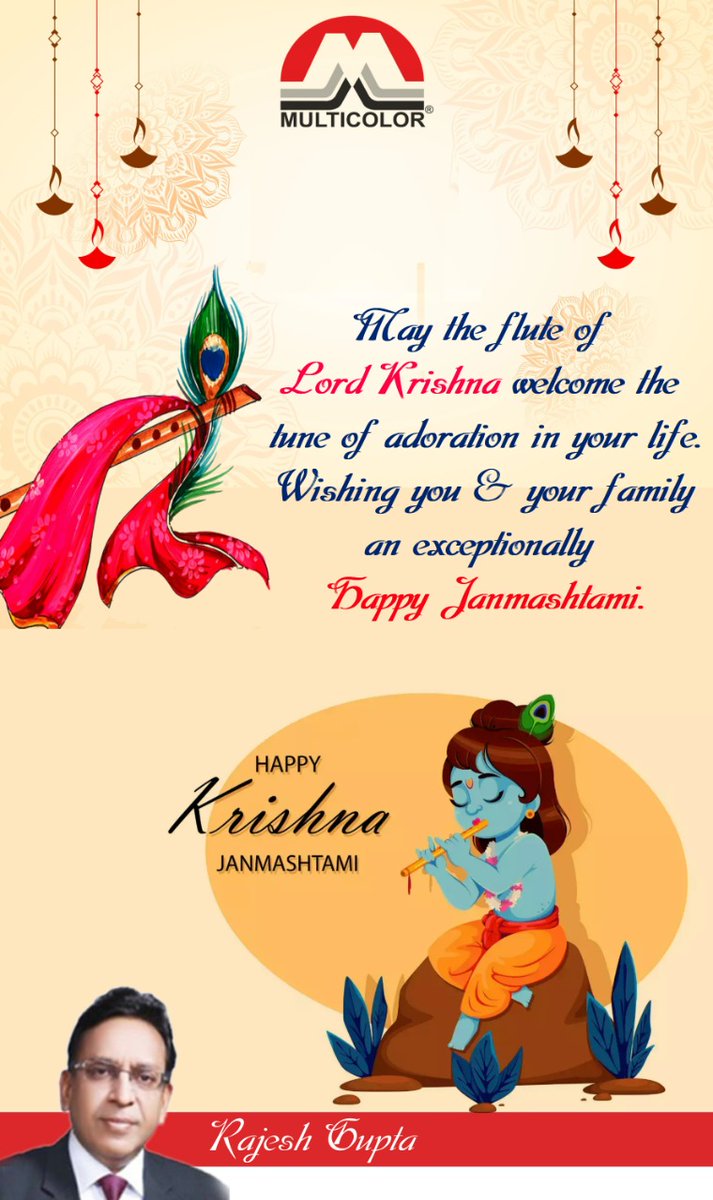 multicolor121's tweet photo. May the Natkhat Nand Lal always provide you and your family with happiness, health, and prosperity. May Lord Krishna's flute invite the melody of love into your life. Wishing you a very Happy #Janmashtami
#multicolor #multicolorsteel #steel #AzadiKaAmritMahotsav #Janmashtami2022 https://t.co/AERaG3umRD