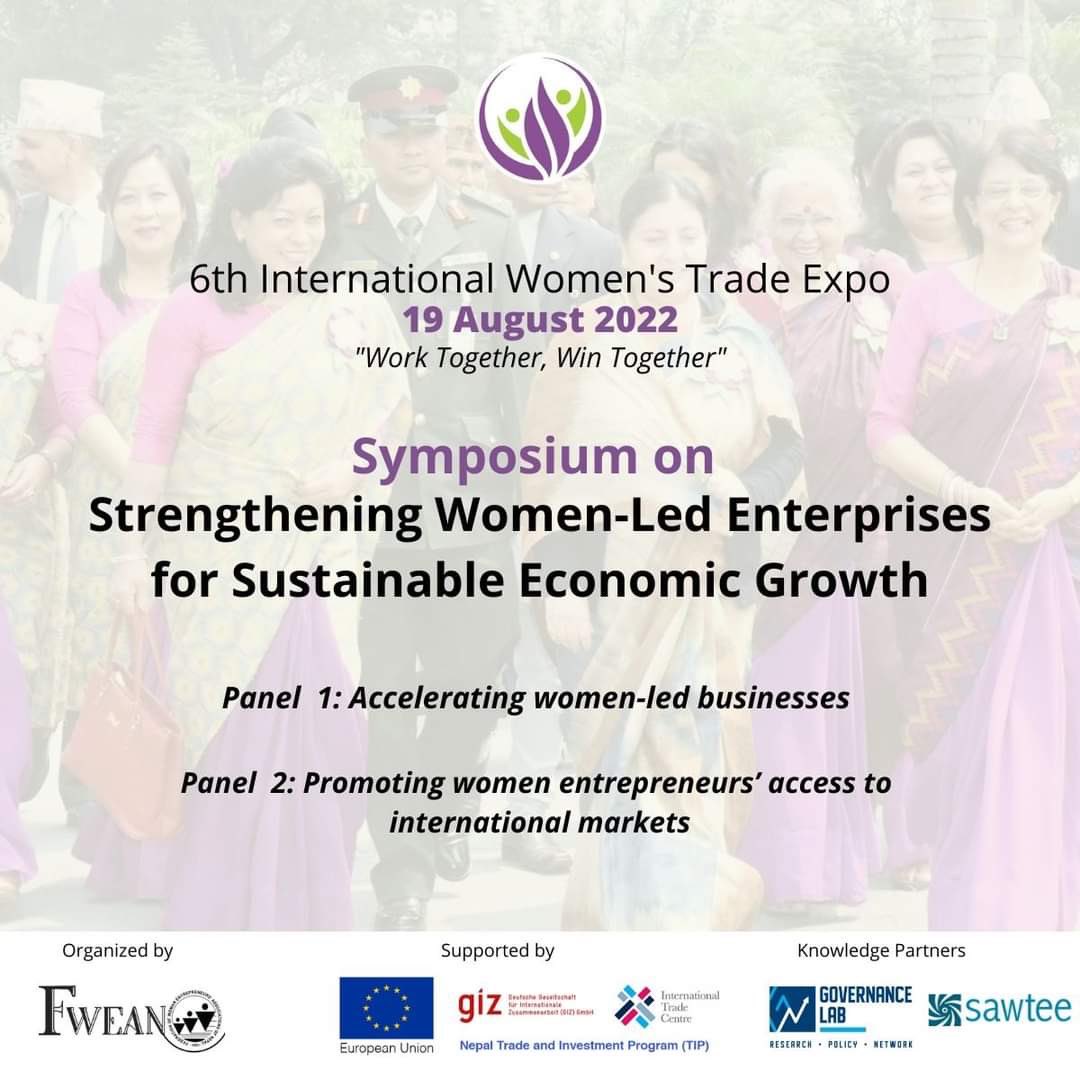 FWEANNepal's tweet photo. 6th International Women’s Trade Expo Symposium Theme: Strengthening Women-led Enterprises for Sustainable Economic Growth- “Promoting Women Entrepreneurs’ access to International Markets”
#FWEAN #IWTE #WomenInBusiness #FweanEmpowers https://t.co/k8Vaj3SjkF