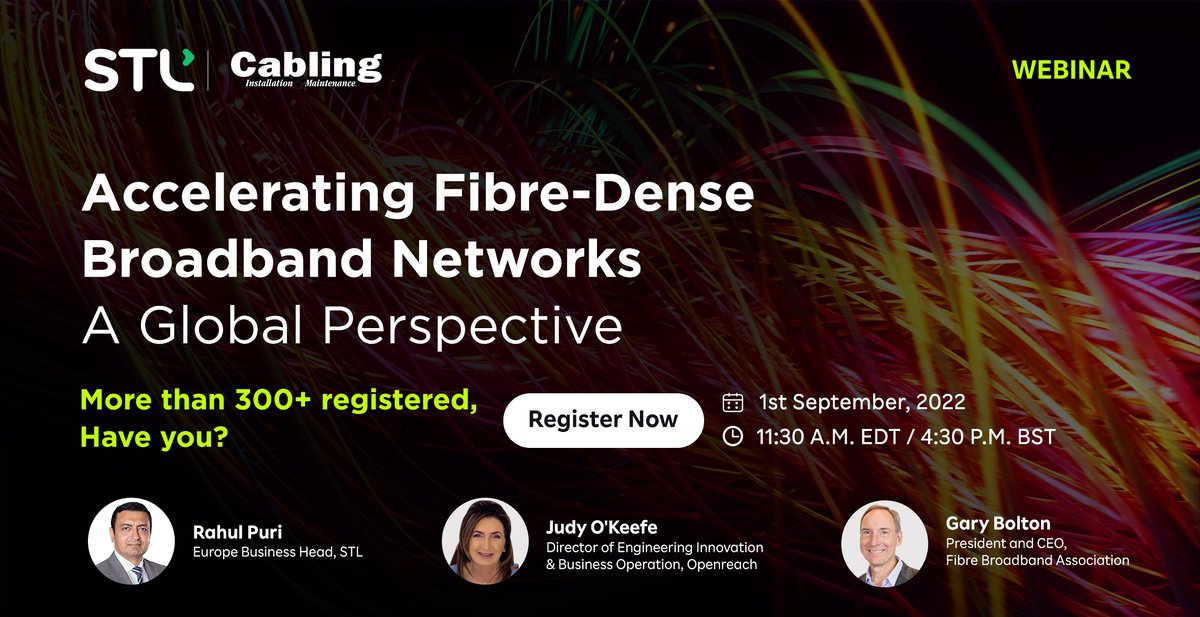 STL_Tech's tweet photo. Only two weeks to go! Catch the industry-leading network providers from around the world coming together for an unprecedented discussion.
Register now to witness this insightful session: https://t.co/MUqXMM6g7l
#STL #Openreach #FBA #DigitalUK #DigitalAmerica #Sustainability https://t.co/Gfqv5TUgTP