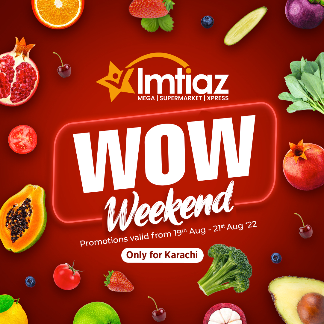 imtiazstores's tweet photo. Like always, we are back with exciting Wow Weekend Offers! So head to our store to shop freshest fruits at unmatched prices. ππ₯
#ImtiazStores #WeekendPromotions #WowWeekend https://t.co/aXalfDE1Xi