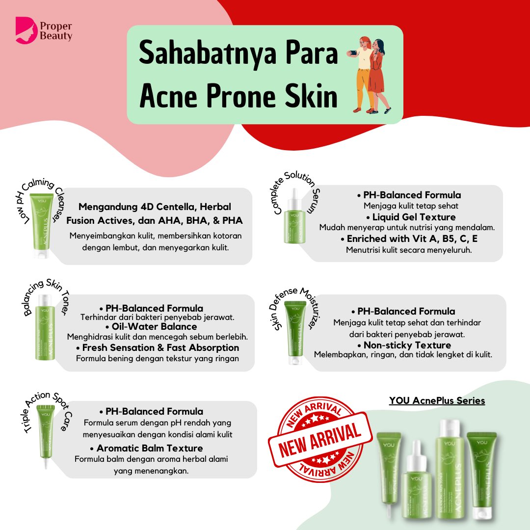 properbeautyid's tweet photo. Buat kamu para pemilik acne prone skin yg jg sensitif, emang paling mantep bgt pakai skincare YG Low pH π€©
Dengan Power Ingredientsnya yang komplex, Y.O.U ACNEPLUS kini hadir di Proper Beauty
#BeliajadiProperBeauty
#ProperBeautyid #ProperBeauty #ProperBeautyisYours #ProperInfo https://t.co/DK41e8Hjxw