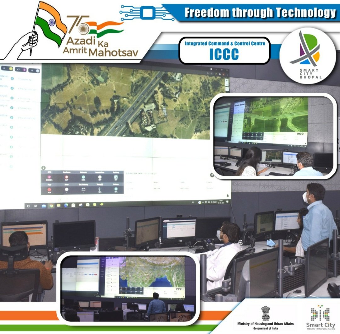 bhopal_bscdcl's tweet photo. Integrated Command & Control Centre (ICCC) of #BhopalSmartCity was one of the first to do live tracking the Oxygen Supply Chain during Covid19 pandemic
#Freedom_Through_Technology
#100ICCC
#75impactstoriesICCC
@SmartCitiesMission
#AzadiKaAmrutMahotsav https://t.co/XrwXL1BzLv