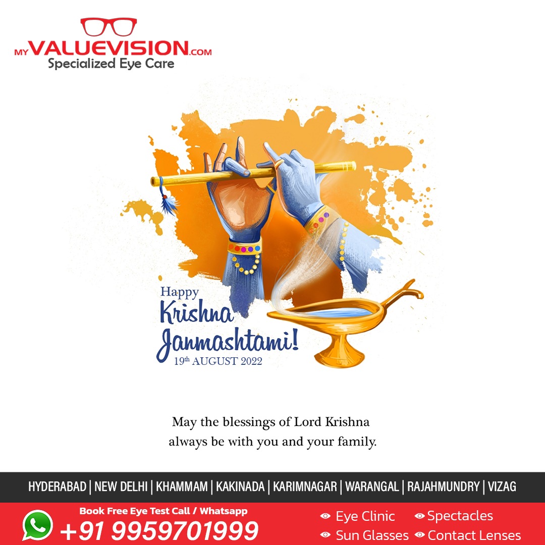 valuevisionhyd's tweet photo. HAPPY SREE KRISHNA JANMASHTAMI

May the Blessings of Lord Krishna Always be with you and your Family.

VISIT OUR NEAREST STORE
🌐https://t.co/1CkrpUtQ5s
📞Contact: 9959701999

#janmashtami #happykrishnajayanthi #krishnastami#krishnastamiispecial#myvaluevision #onlineopticalstore https://t.co/FPfZTXSO9l