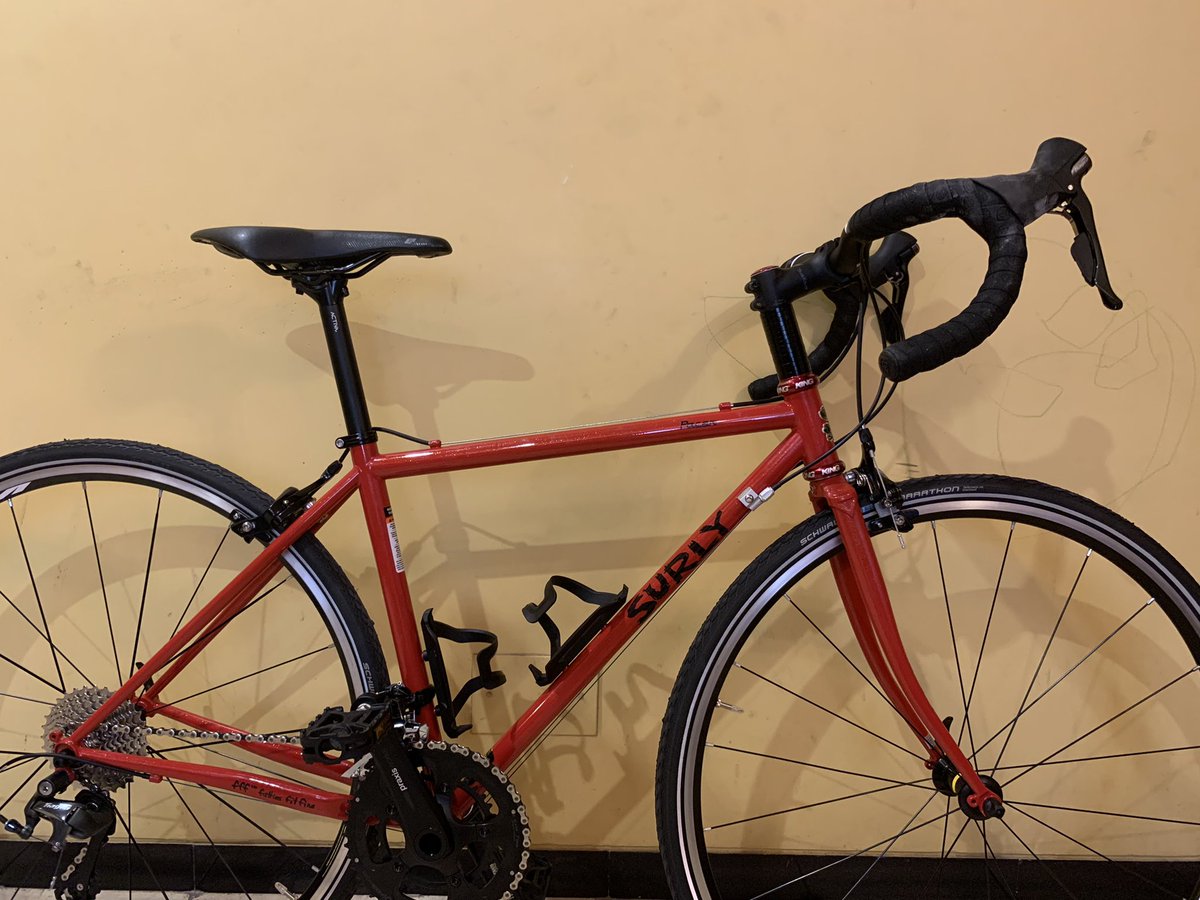 aravindkumar's tweet photo. Surly Pacer (Custom Build) #BikeLane #surlyindia #surlybikes #praxisalba #controltech #shimanotiagra #schwalbe #tektro #chrisking #mavicaksium #kmc #MKS #Ritchey #ritcheybartape #selleitalia https://t.co/bZQ86Eiarg