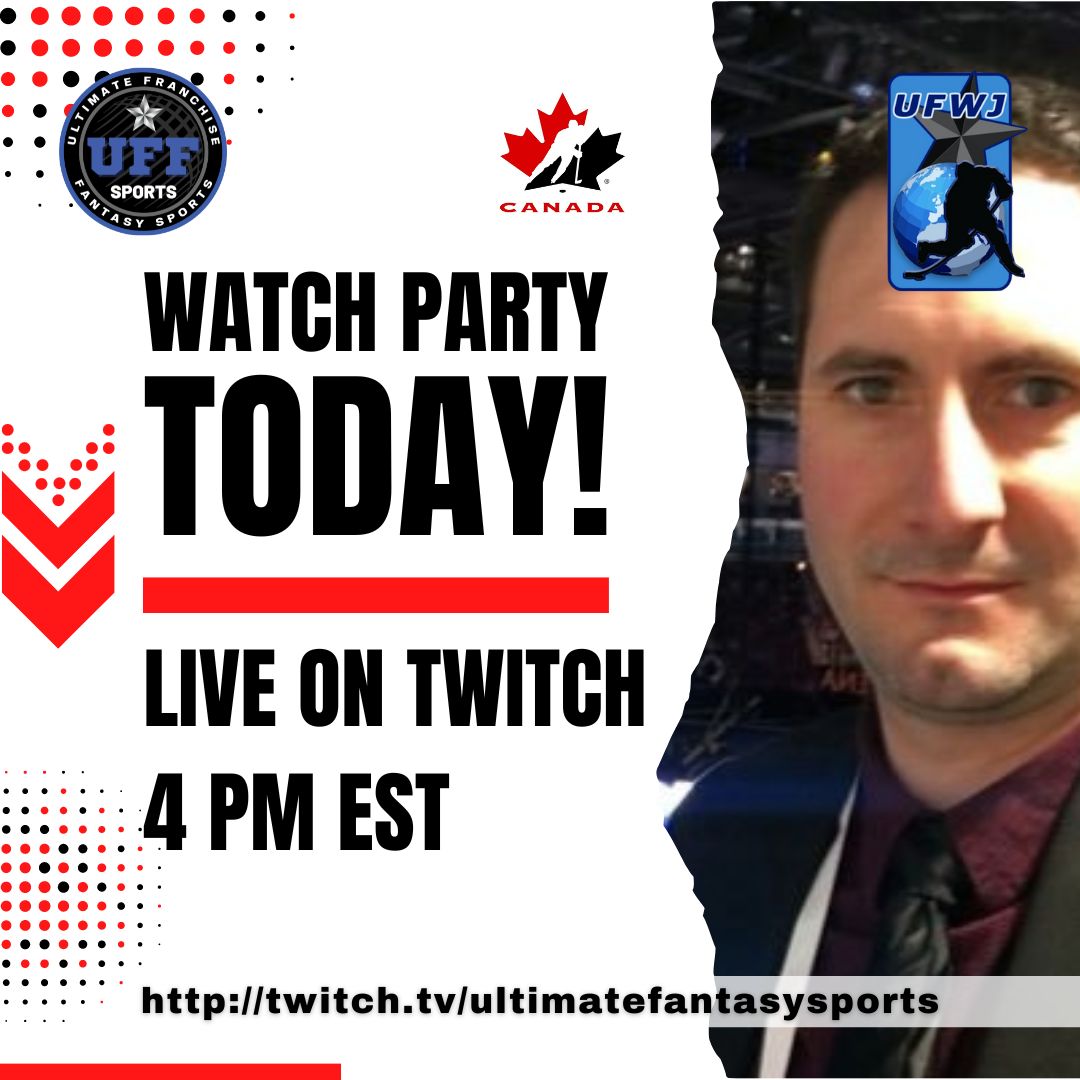 It’s semifinal day at the #WorldJuniors — down to the final four — and the battles for <a href="/TheUFWJ/">Ultimate Fantasy World Juniors</a> medals promise to be just as entertaining. @LarryFisher_KDC is hosting another UFWJ Watch Party for Canada vs. Czechia today, starting at 4 p.m. ET.

Watch on twitch.tv/ultimatefantas…