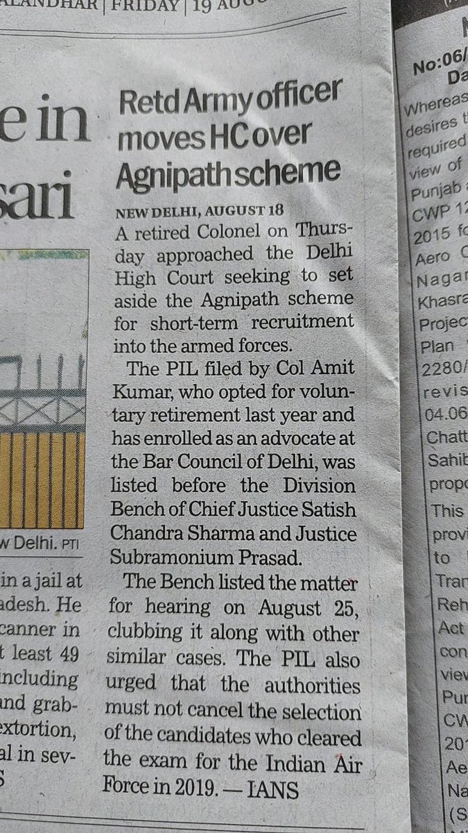 #Againstagnipath
Request our Veteran brothers who can share their views &amp; experience &amp; guidance! It's matter of risk taken on National Security &amp; Shattering the dreams of Youths &amp; defence aspirants ! We must bring out all aspects before Judiciary. <a href="/adgpi/">ADG PI - INDIAN ARMY</a> 

newindianexpress.com/nation/2022/au…