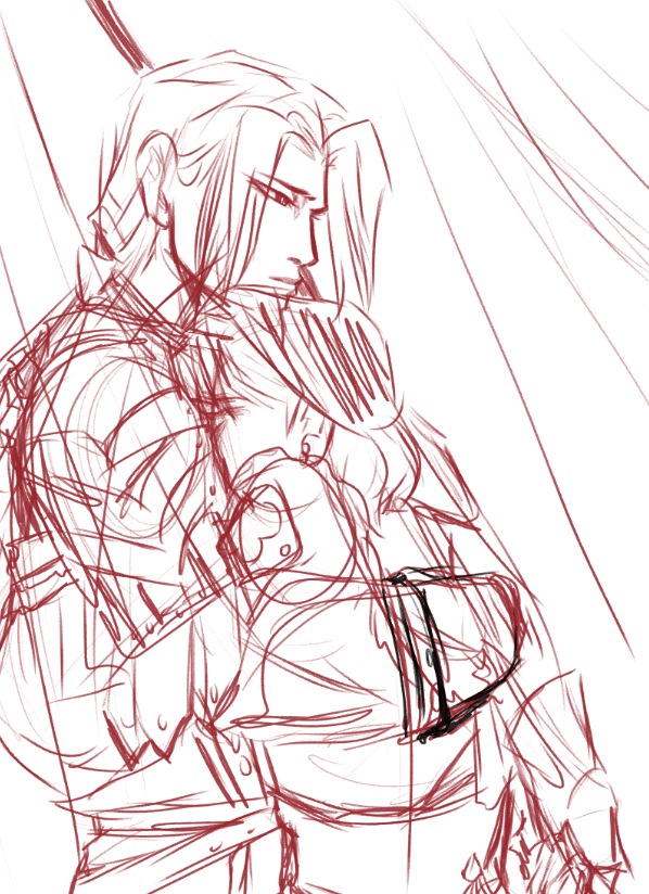 sleepy_bear_tm's tweet photo. "Enough, Mercedes... lay down your arms." #wip #sketch #jeritza #mercedes #mercedesvonmatriz #jeritzavonhyrm #emilevonbartel #fe3h #fireemblem #ThreeHouses https://t.co/e9K8voQUJJ