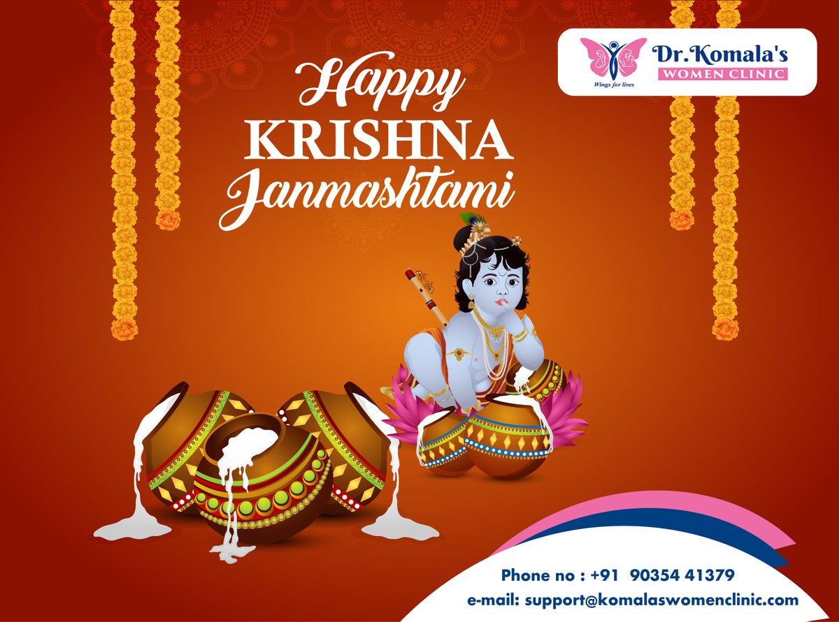 Happy Krishna Janmashtami - Best wishes from Komala’s Women Clinic Team

Happiness is a state of mind, that has nothing to do with the external world. Happy Krishna Janmashtami.

#janmashtami #krishna #krishnajanmashtami #lordkrishna #happyjanmashtami #radhakrishna #vrindavan