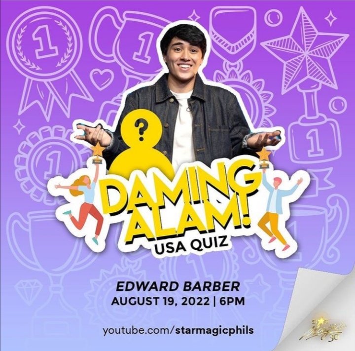 Salesruby_28's tweet photo. Filipino British @Barber_Edward_ puts his knowledge about America to the test! who will he call for help?
Watch #DamingAlam : USA Quiz Edition tonight at 6PM on Star Magic's YouTube channel!
#MayWard
#MaymayEntrata
#EdwardBarber https://t.co/86jRnfWqPT