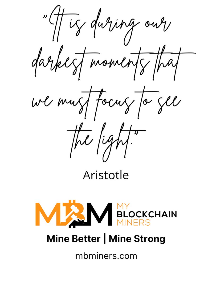 mbminers's tweet photo. "It is during our darkest moments that we must focus to see the light."
— Aristotle
.
.
#mbminers #Crypto #motivation https://t.co/1bmGVZ06Zj