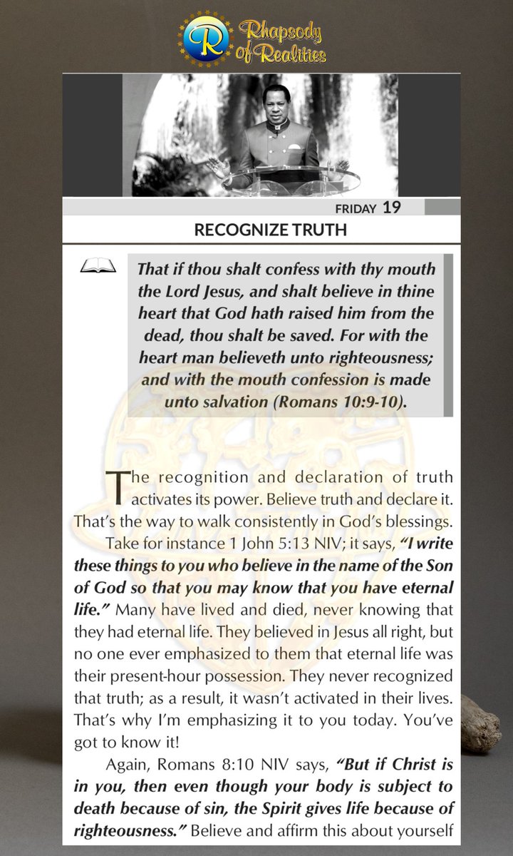 festobini's tweet photo. Give Your Day A Lift With Today's Rhapsody Of Realities Devotional By Pastor Chris Oyakhilome, PhD
#RhapsodyOfRealities
#RecognizeTruth
#PastorChris
#7000LanguagesStillCounting
#ReachOutWorld https://t.co/pEQ1wbzjuz