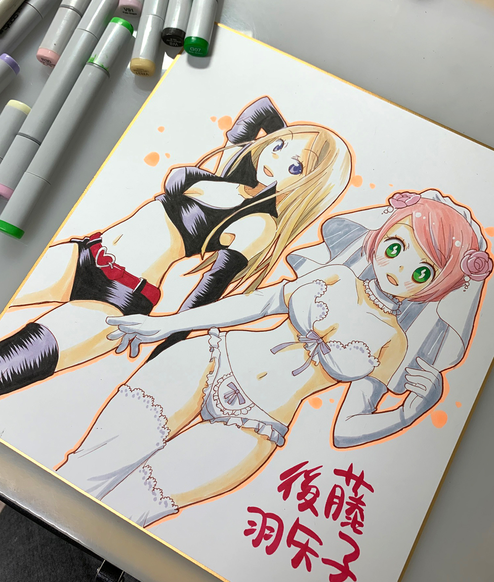 できました。ツヤベタ入れると絵がひきしまっていいなー。 